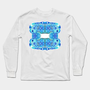 deep blue ancestral mayan astronaut ecopop Long Sleeve T-Shirt